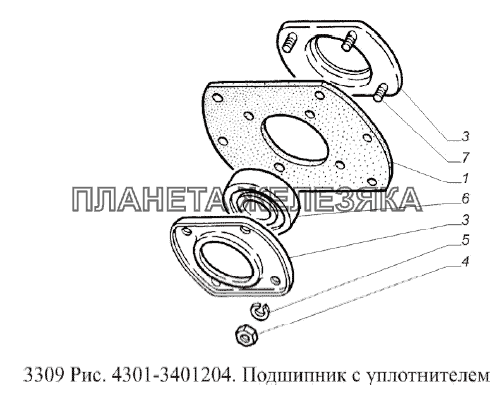 Подшипник с уплотнителем ГАЗ-3309 (Евро 2)